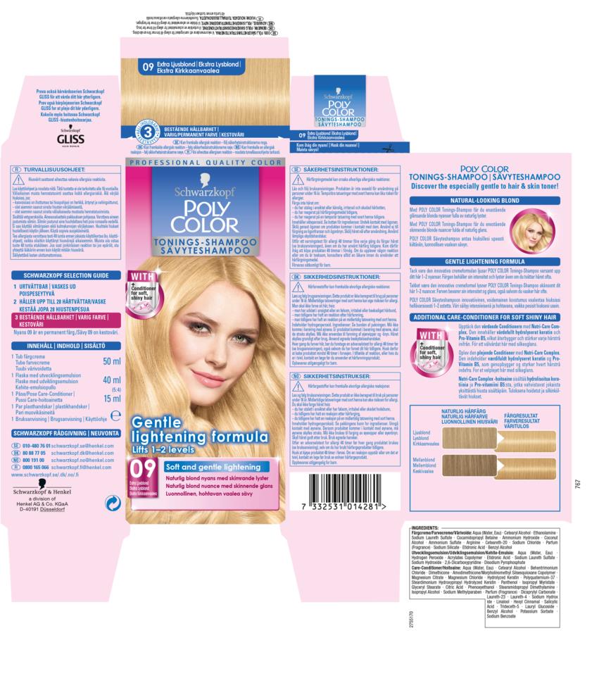 Poly Normal Shampoo Schwarzkopf Poly Color Toning Shampoo 09 Extra Ljusblond | lyko.com