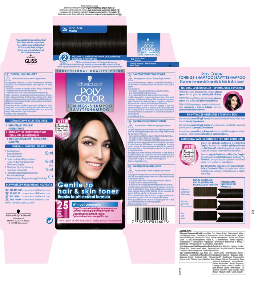 Poly Normal Shampoo Schwarzkopf Poly Color Toning Shampoo 25 Svart | lyko.com