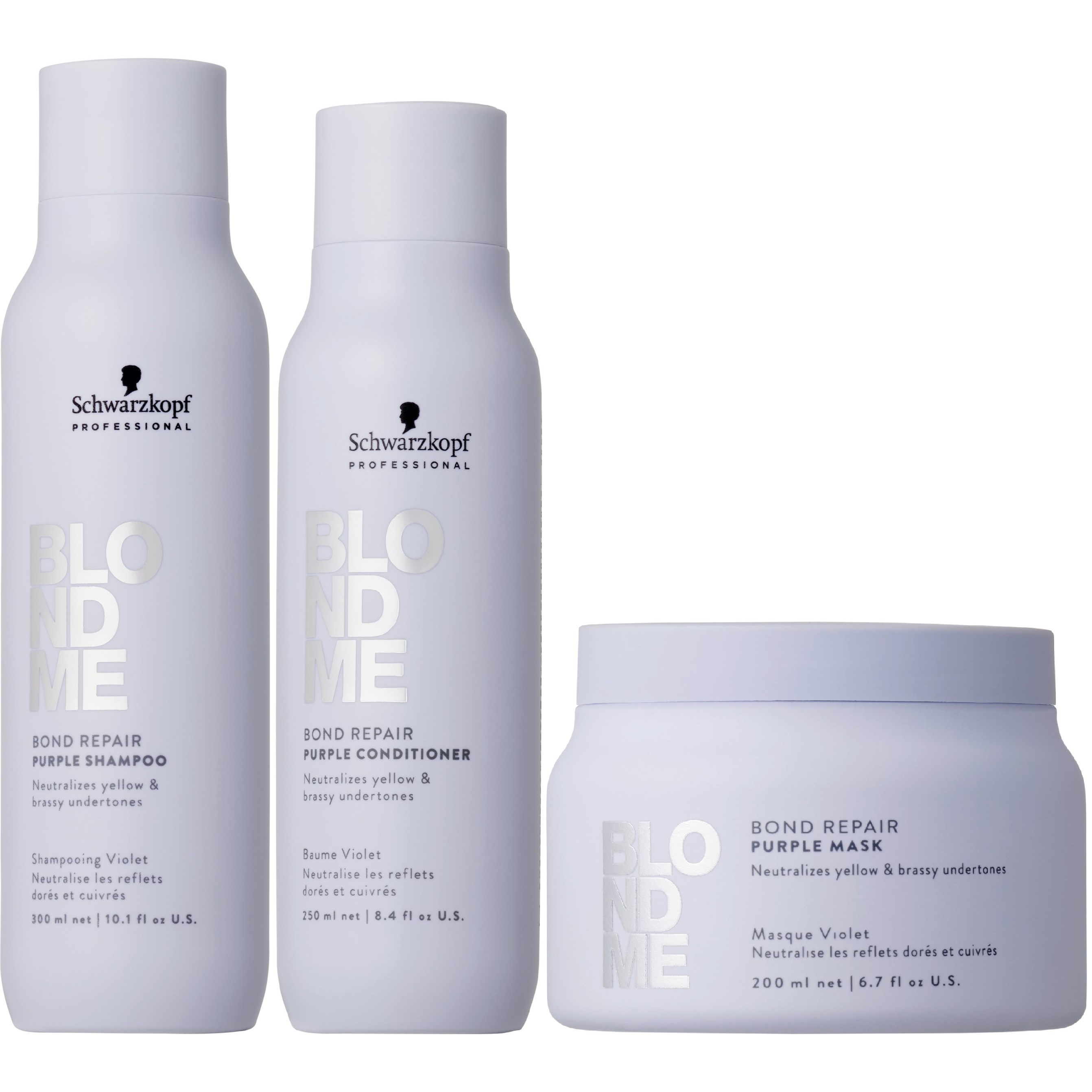 Schwarzkopf Professional BLONDME Purple Bundle Shampoo 300 ml & C