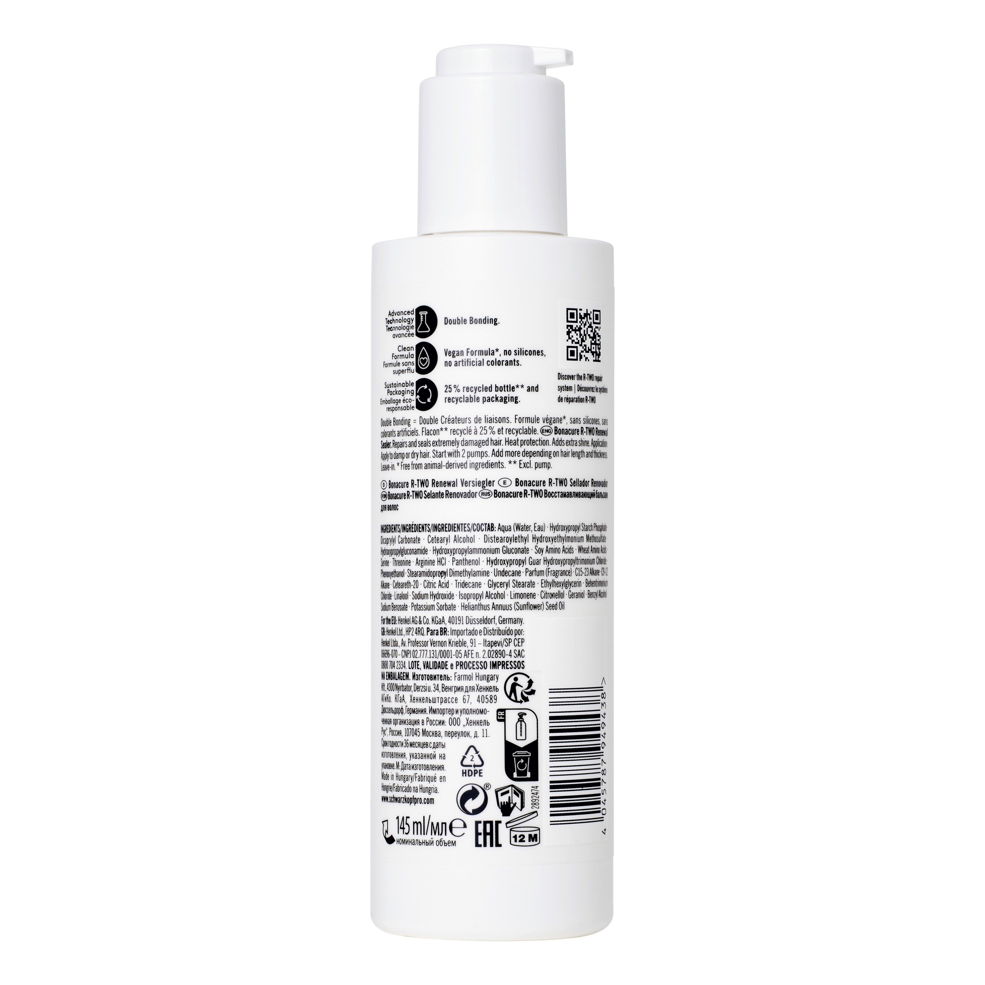 Alternativ bild 1 för Schwarzkopf Professional BC Bonacure R-TWO Renewal Sealer  145 ml