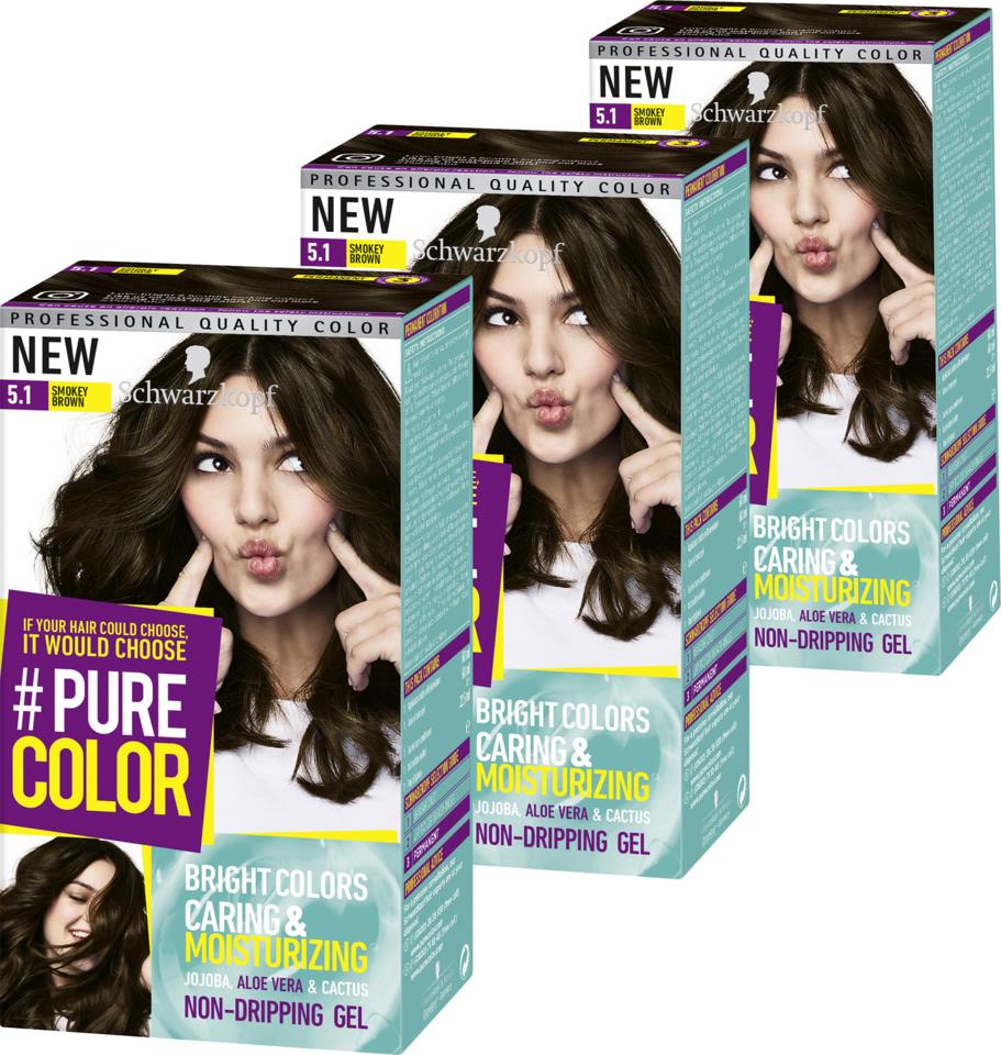 Schwarzkopf Pure Color 5.1 Ashy Brown 3 Pack