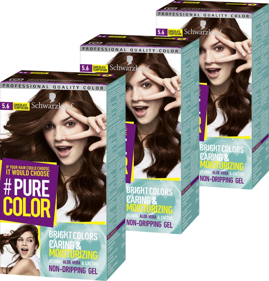 Schwarzkopf Pure Color 5.6 Chocolate Temp 3 Pack