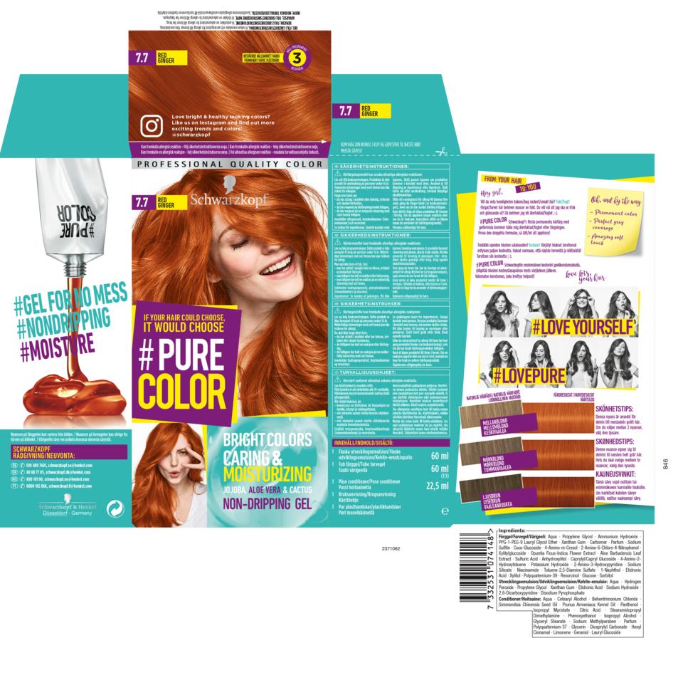 Schwarzkopf Pure Color 7.7 Red Ginger lyko.com