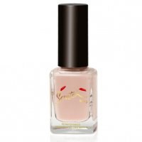 Kleine Flasche mit pinkfarbenem Nagellack und schwarzem Deckel, mit 'Glamour' beschriftet. Einfach und elegant.