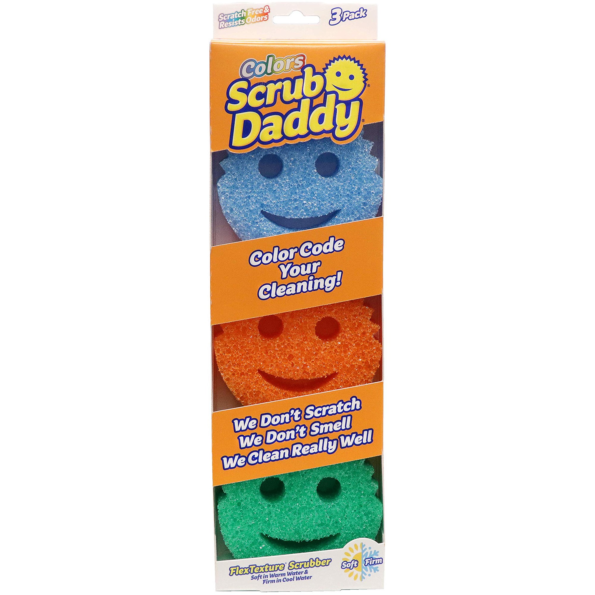 Scrub Daddy Colors FlexTexture Scrubber 3-pack