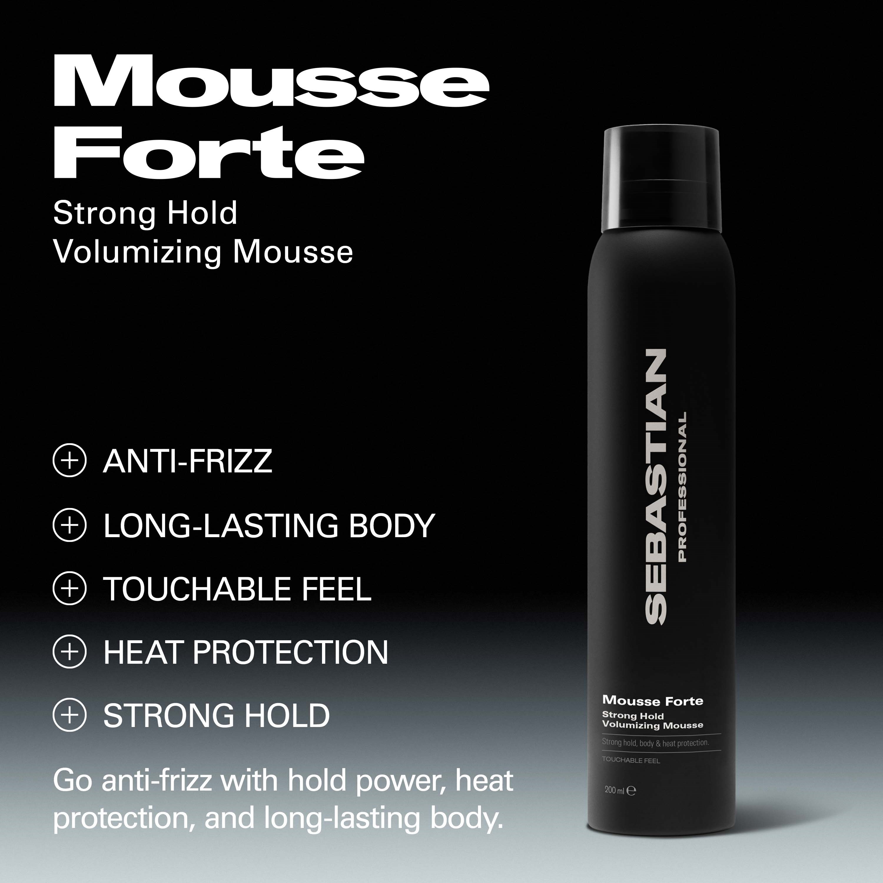 Sebastian Professional Styling and texture Mousse Forte Strong Hold Vo (obrázok 3)