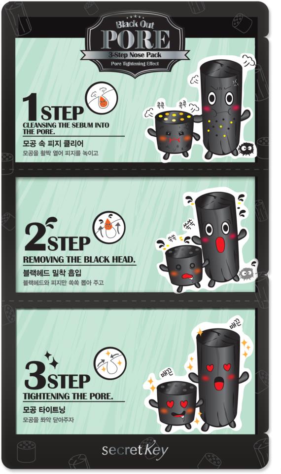 Secret Key Black Out Pore 3-Step Nose Pack_5P