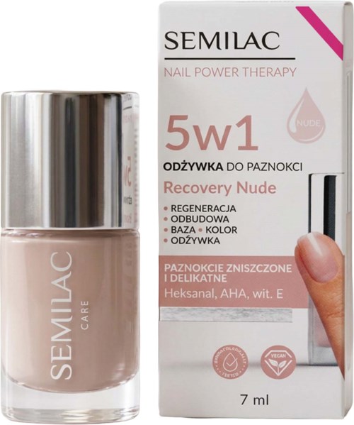 SEMILAC Nail Conditioner Nail Power Therapy 5In1 Recovery Nude