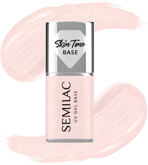 SEMILAC Skin Tone Cover Base Glitter Rose