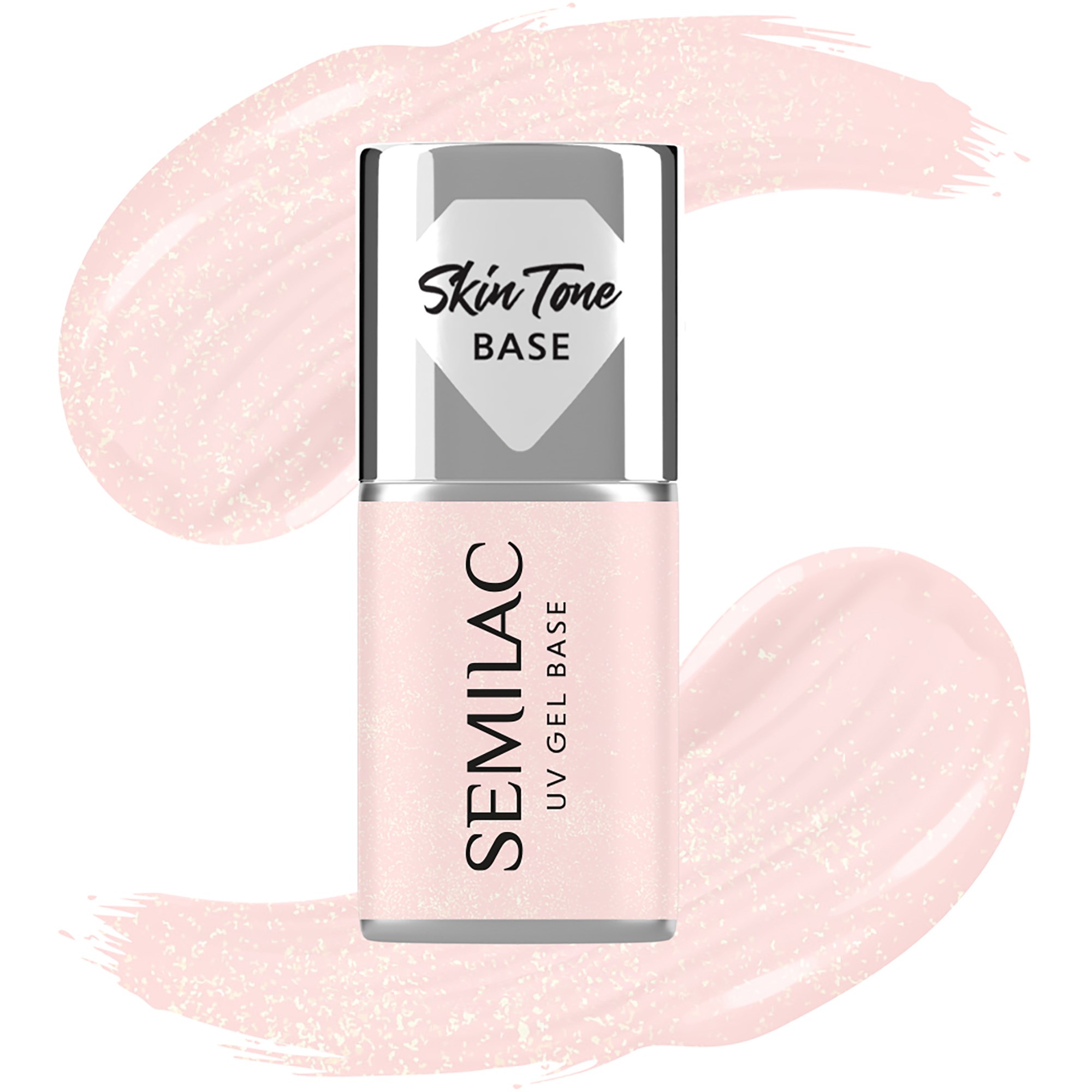 SEMILAC Skin Tone Cover Base Glitter Rose