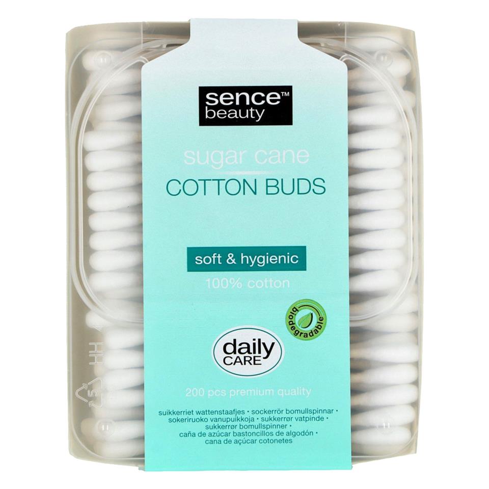Sencebeauty Cotton Buds 200pcs Paper Box+Sugar Cane