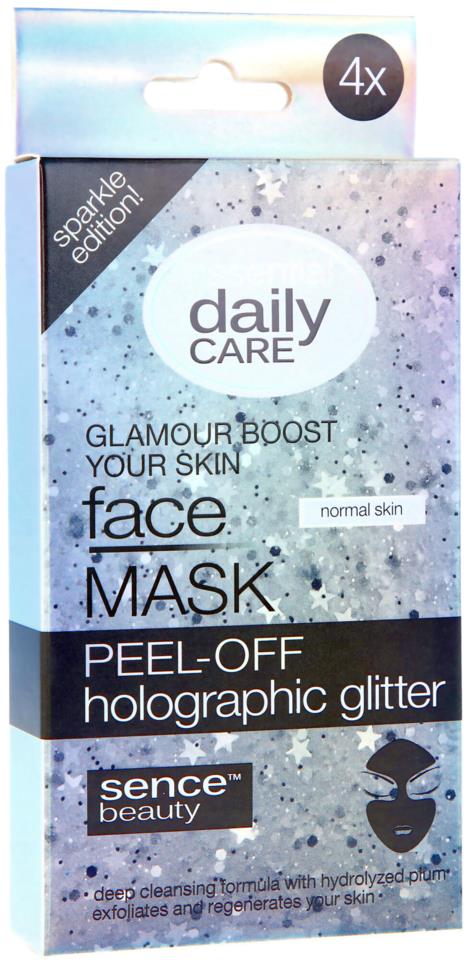 Sencebeauty Face Mask Peel-Off 4x8gr Holographic Glitter