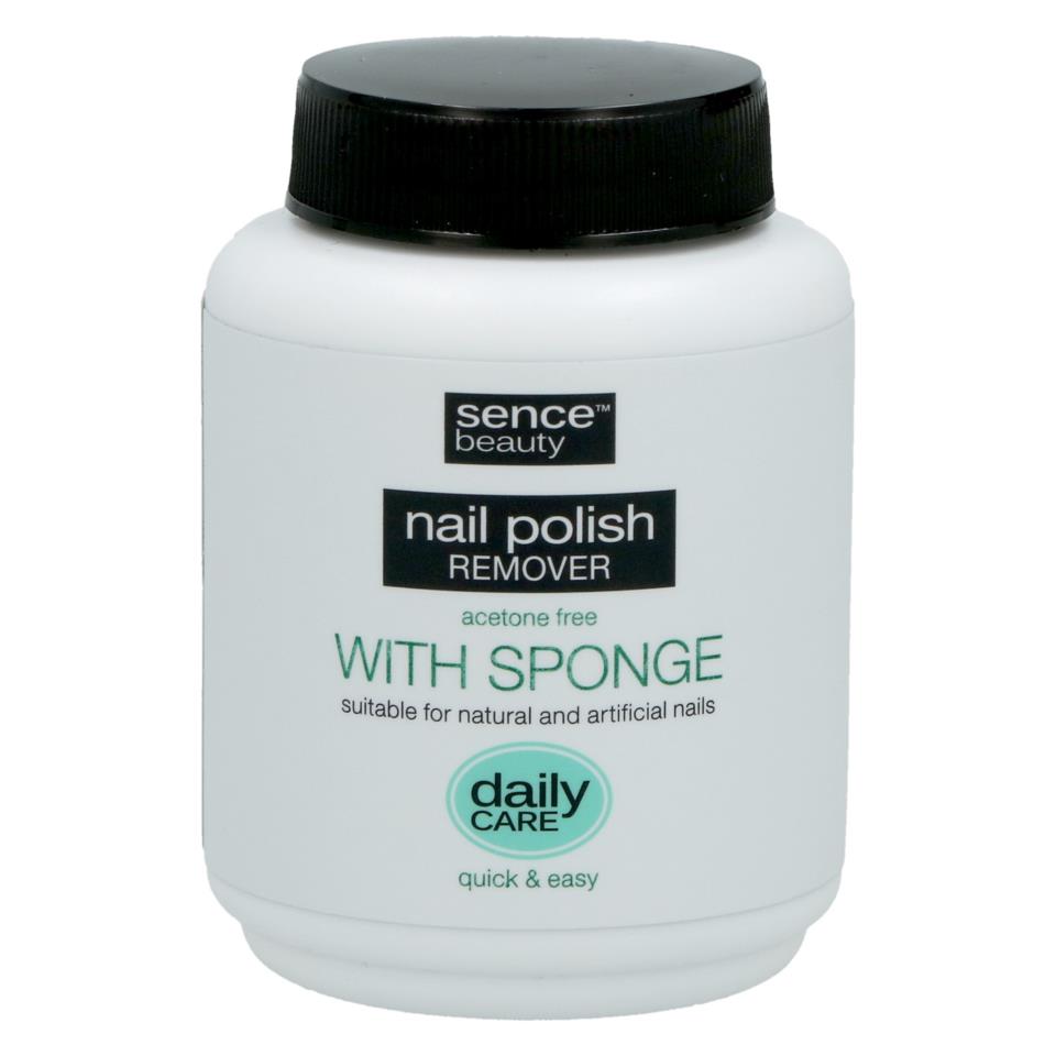 Sencebeauty Nail Polish Remover Acetone Free With Sponge 75ml 