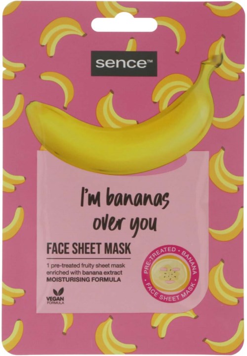 Sence Printed Facial Sheet Mask I'M Bananas Over You 20 ml