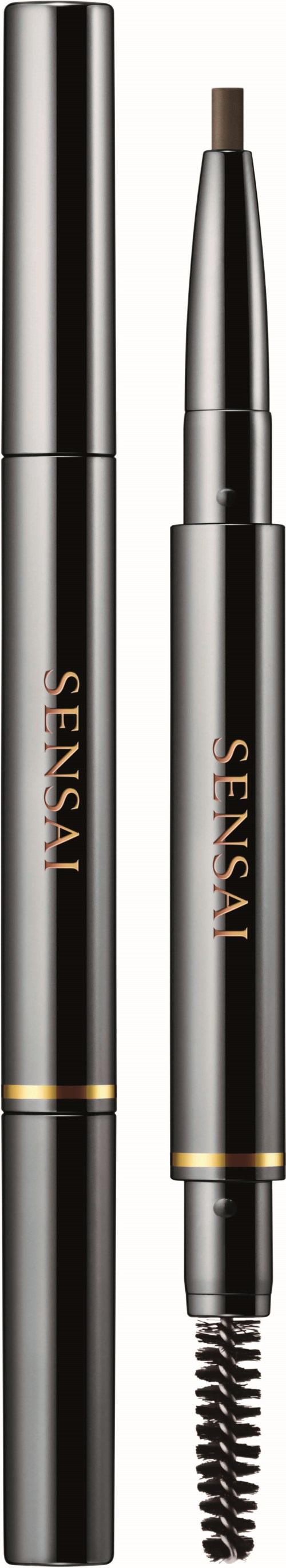 To sorte makeup-stifter, en med børste, mærket 'SENSAI'.