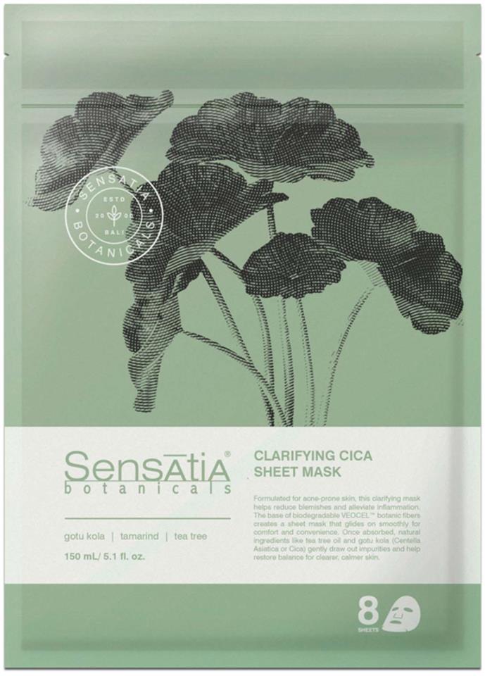 Sensatia Botanicals Clarifying Cica Sheet Mask – 8 masks  