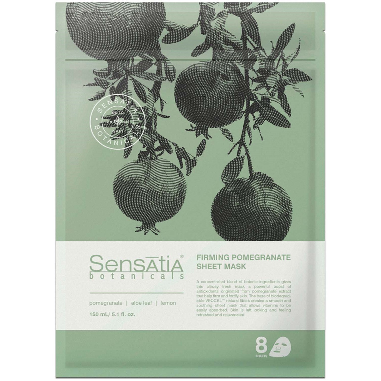 Bilde av Sensatia Botanicals Firming Pomegranate Sheet Mask – 8 Masks