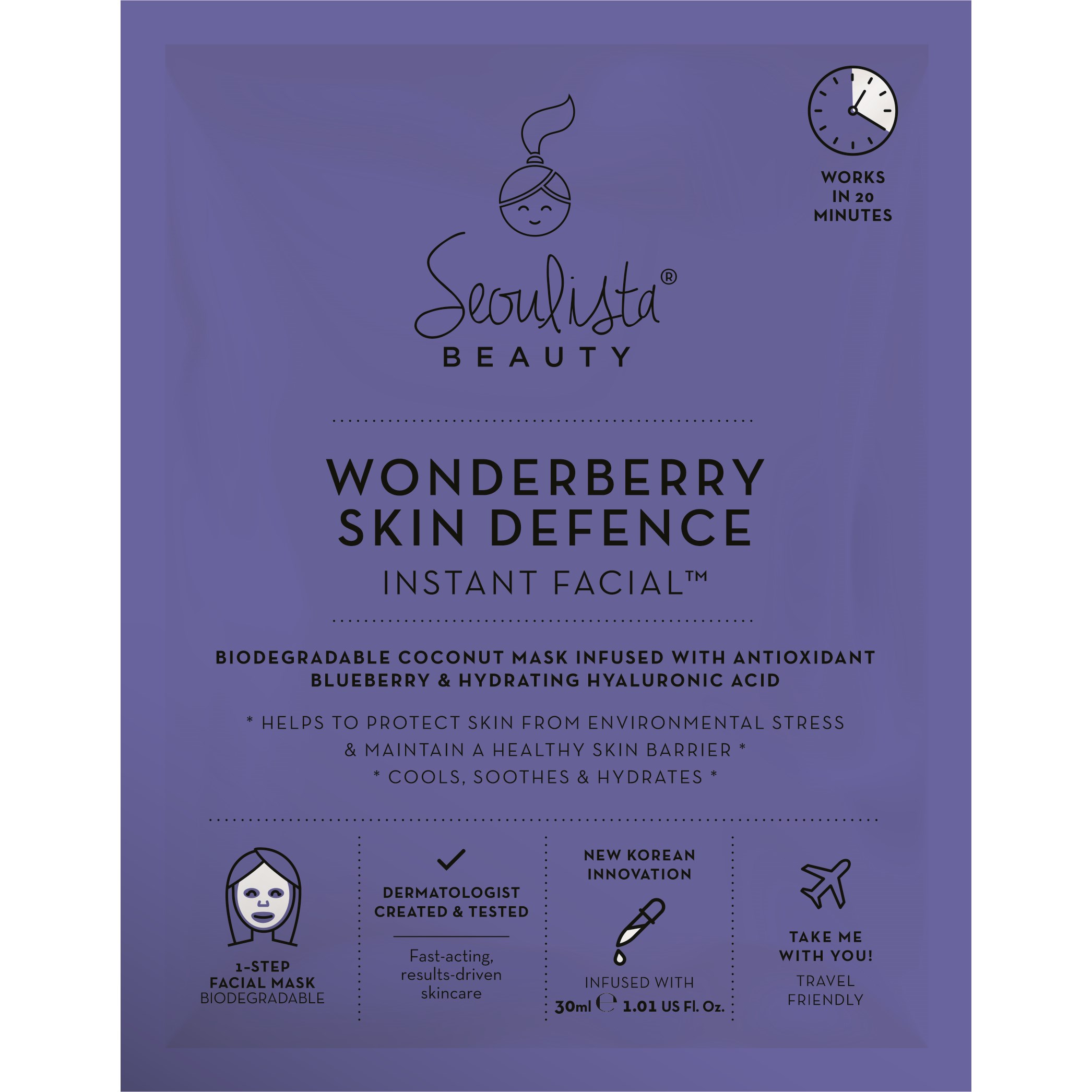 Seoulista Beauty Wonderberry Skin Defence Instant Facial 30 ml