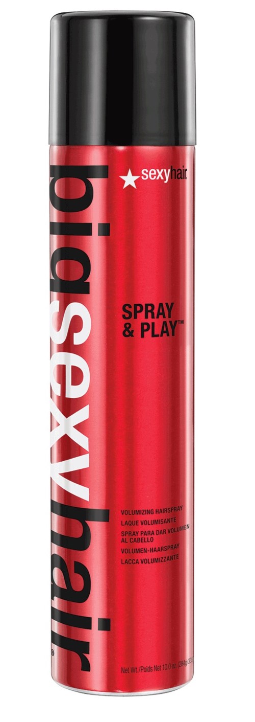 Rote und schwarze Spraydose mit großem Text, 'sexy star', 'Spray & Play' und weiteren kleineren Text.