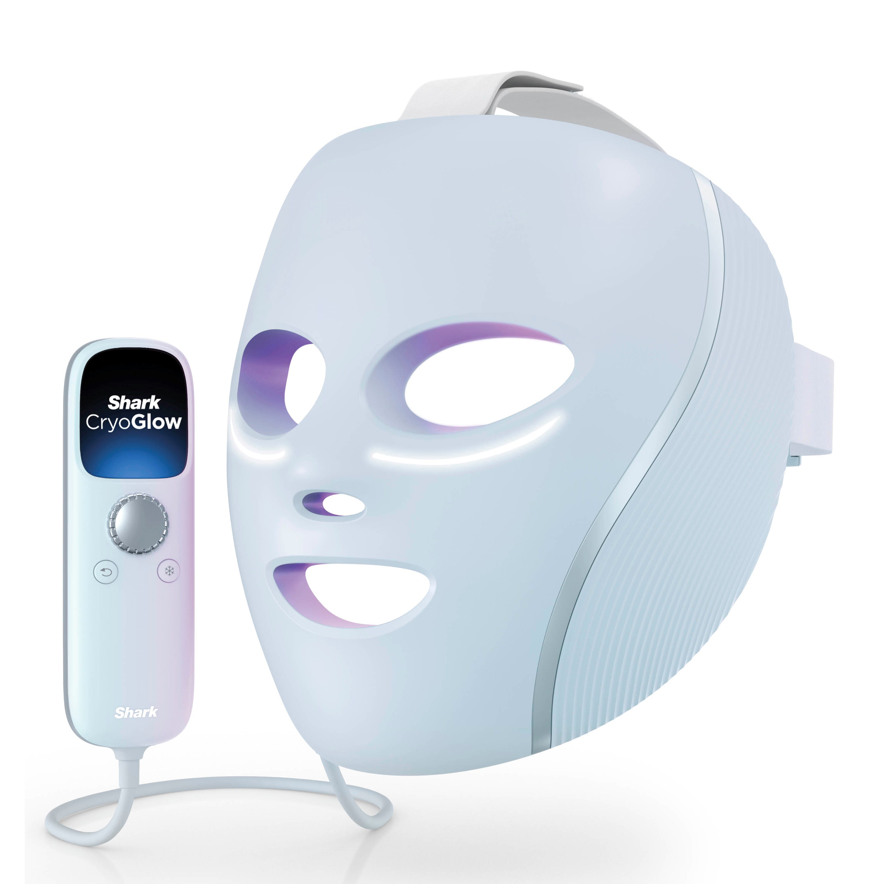 Shark Beauty CryoGlow Red Blue & Infrared iQLED Face Mask & Under Eye Cooling Blue Frost