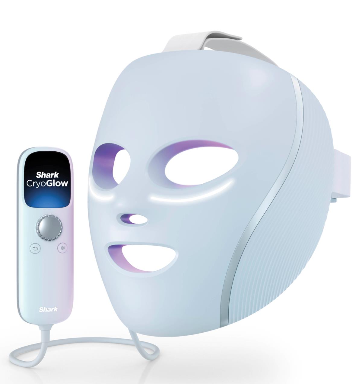 Shark Beauty CryoGlow Red Blue & Infrared iQLED Face Mask & Under Eye Cooling Blue Frost