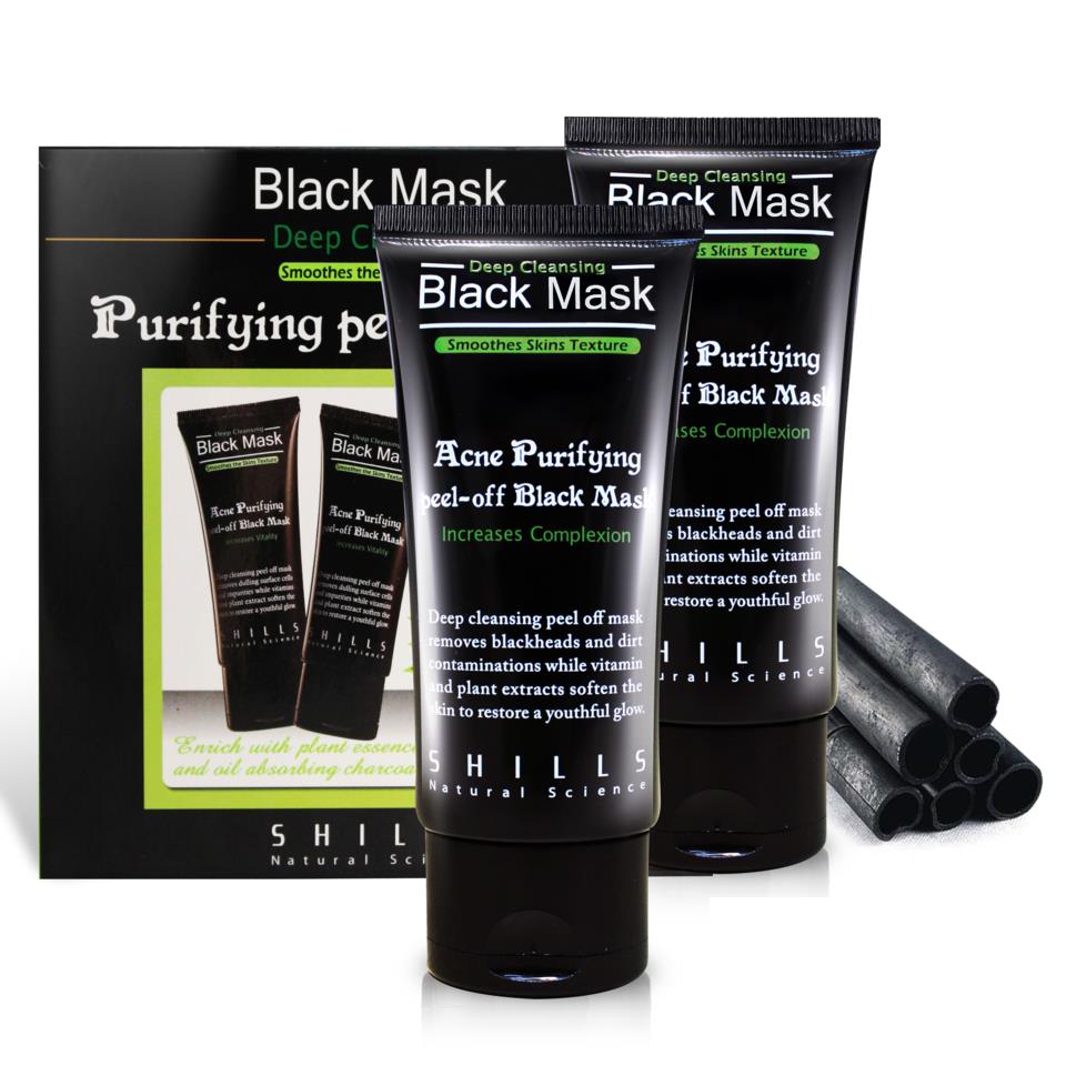 SHILLS Activated Charcoal Purifying peel-off Black Mask x 2