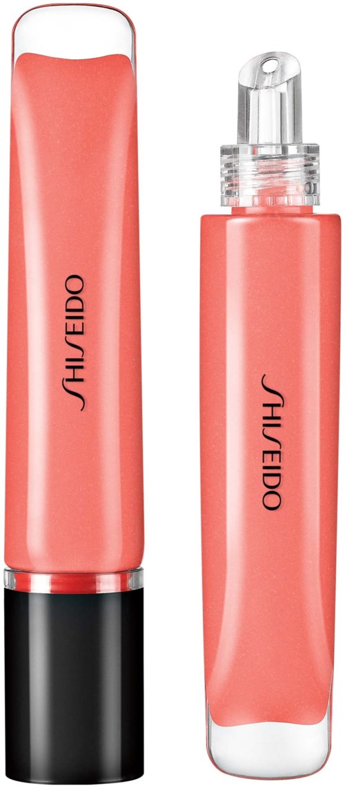Two pink and clear lip gloss tubes with black and silver caps, labeled "SHISEIDO".