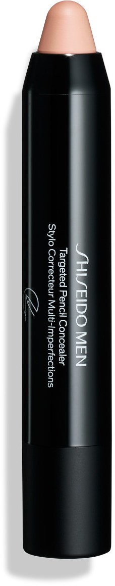 En sort blyant med en lys hudfarvet spids, mærket 'HIGHLIDMEN' og 'sensitive pencil concealer' til makeup.