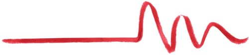 Bildet viser en logo med svart bakgrunn, en hvit stripe og en rød linje som topper og daler.