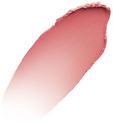 En myk rosa sminkeprøve med jevn, gradient tekstur på hvit bakgrunn.
