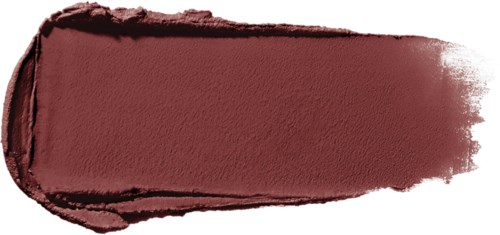 Ett prov av mörkrosa eller dammig rosa läppstift med ojämna kanter och matt finish.
