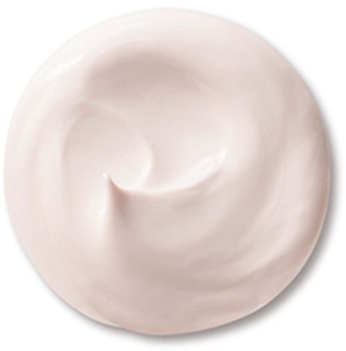 A swirl of white, creamy substance, smooth and shiny, forming a soft, rounded shape.