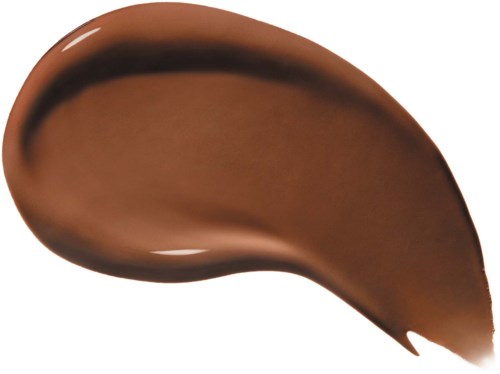 A swirl of brown cream or chocolate spread with a shiny surface.