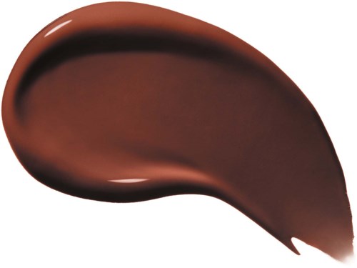 En bruns glossy penseldrag med släta kurvor och blank yta.