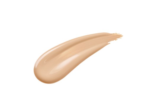Ein beige-nachfärbender Flüssiggrundierungstrang auf weißem Hintergrund.