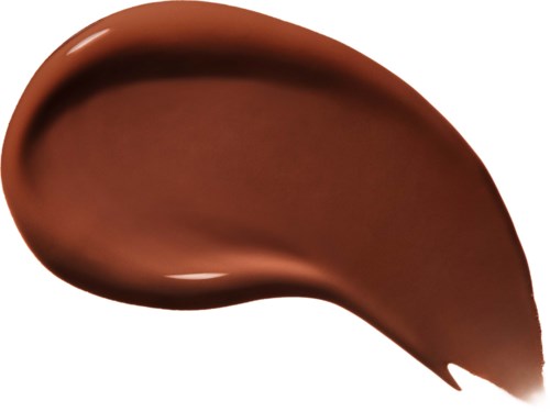 Et strøk med brun sminke eller kosmetisk produkt formet som en svung.