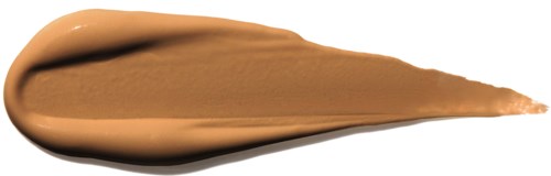 Ein Klecks hellbrauner Make-up oder Foundation auf schwarzem und weißem Hintergrund.