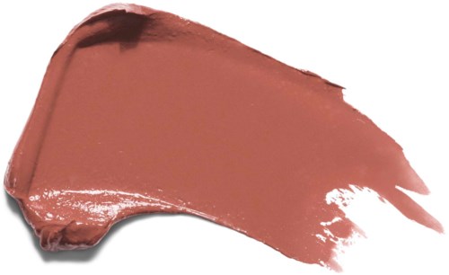 A smear of pinkish-brown makeup or lipstick on a black background.