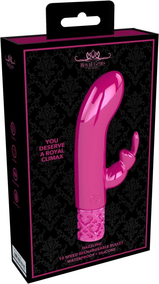 Shots Royal Gems Dazzling Rechargeable Silicone Bullet Pink