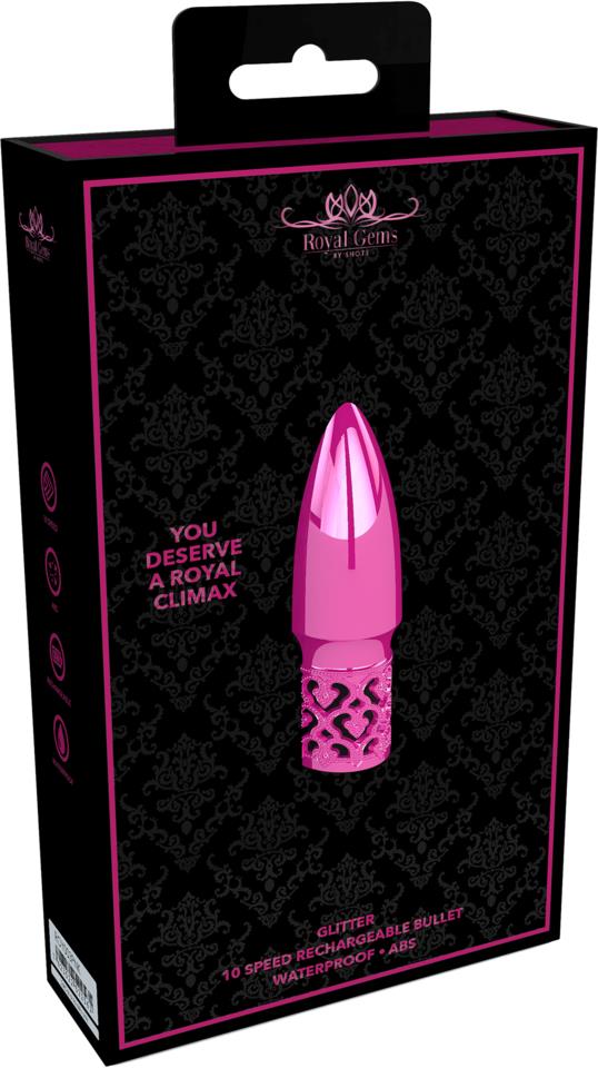 Shots Royal Gems Glitter Rechargeable ABS Bullet Pink