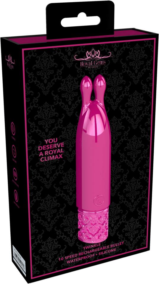 Shots Royal Gems Twinkle Rechargeable Silicone Bullet Pink