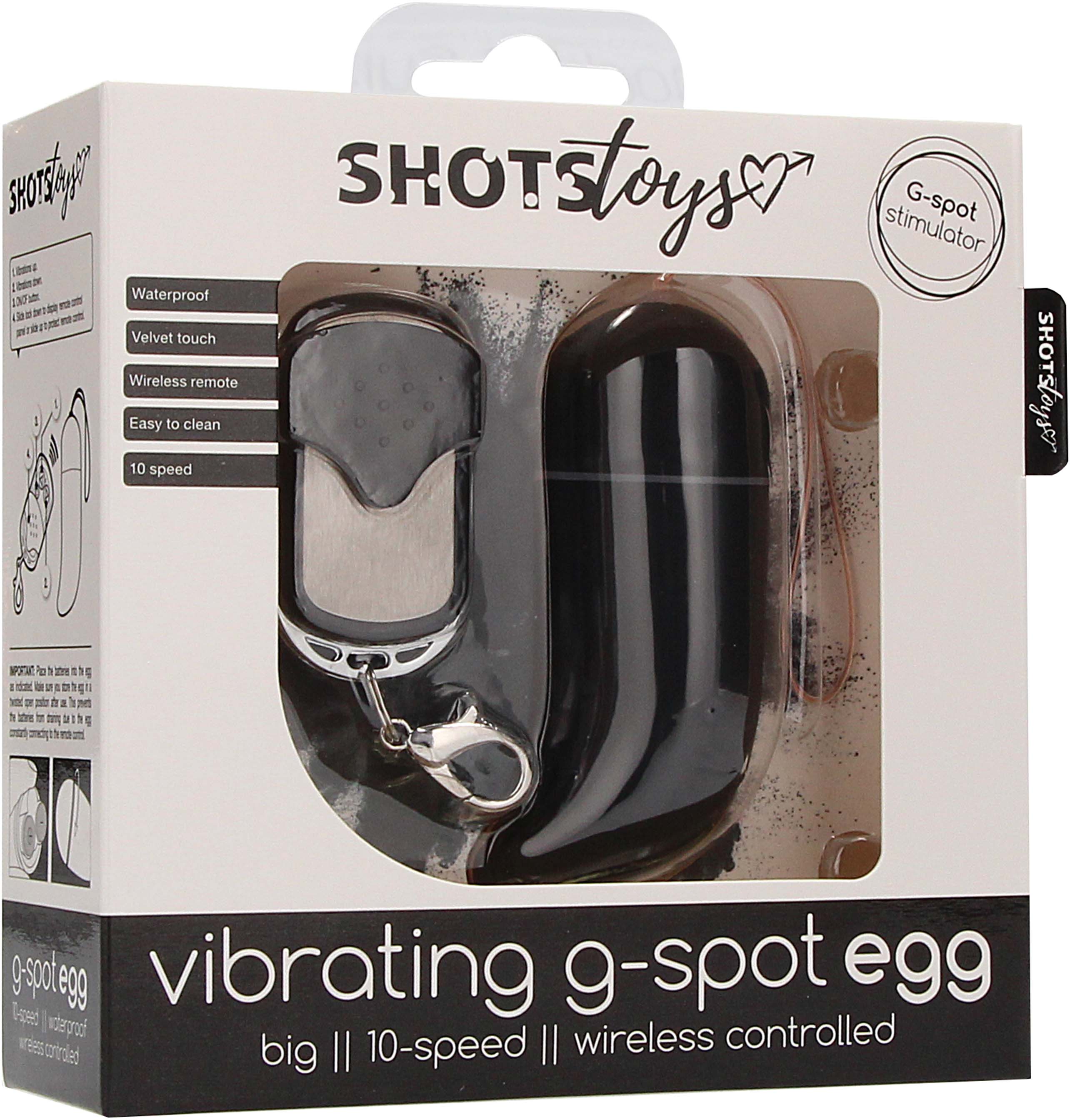 Shots Shots Toys Wireless Vibrating G-Spot Egg Big Black | lyko.com