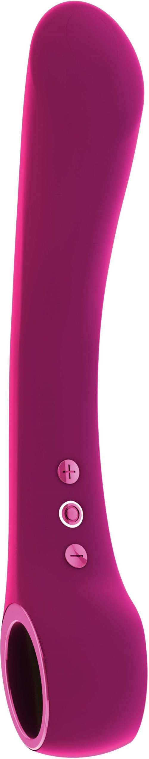 A pink, curved device with buttons, looks like a personal massager or vibrator.
