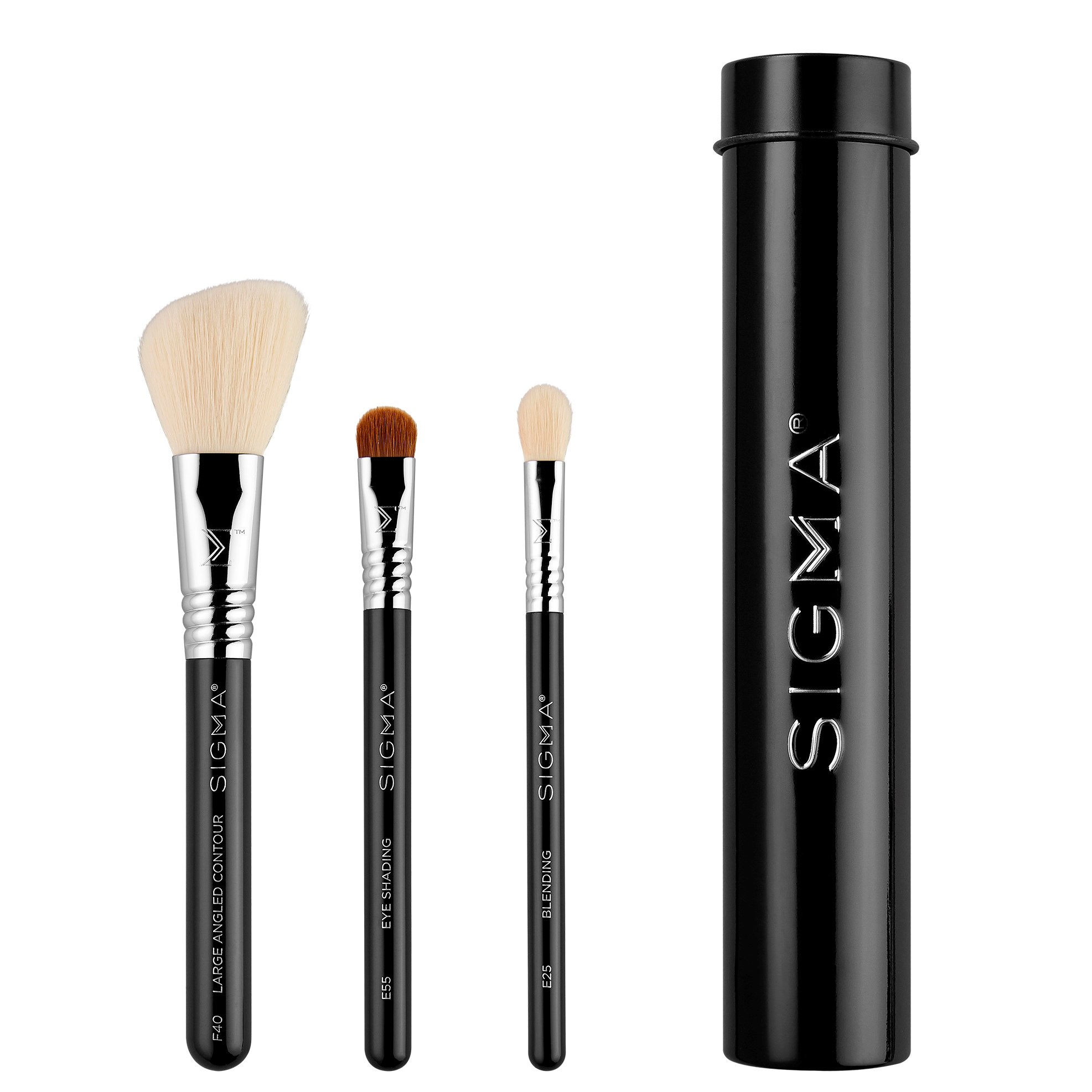 Sigma Beauty Essential Trio Brush Set Black