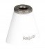 A white salt shaker with a metal top, labeled 'Regular' for seasoning. Simple and common kitchen item.