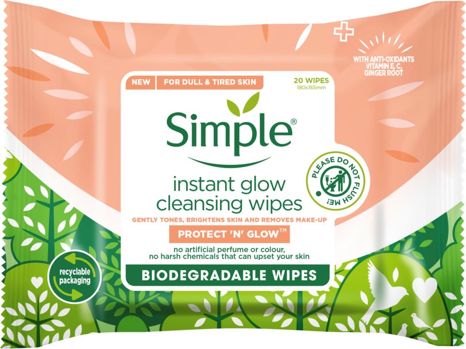 Simple Instant Glow Wipes 20 