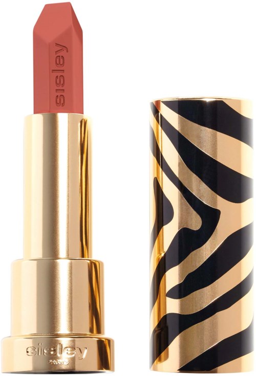 En læbestift med zebra-mønster i beige og sort, og en rosa læbestift med teksten "easiley".