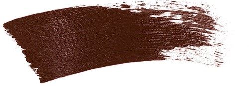 A brown paint stroke on a white background, showing textured brush marks and uneven edges.