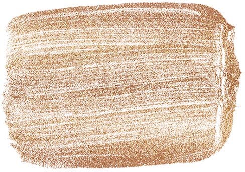 A large, rough, brownish textured brushstroke spans the image, showing an abstract painting or background.