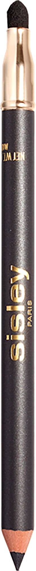 A black pencil with a gold and black eraser and the words "sleeky" on the side.